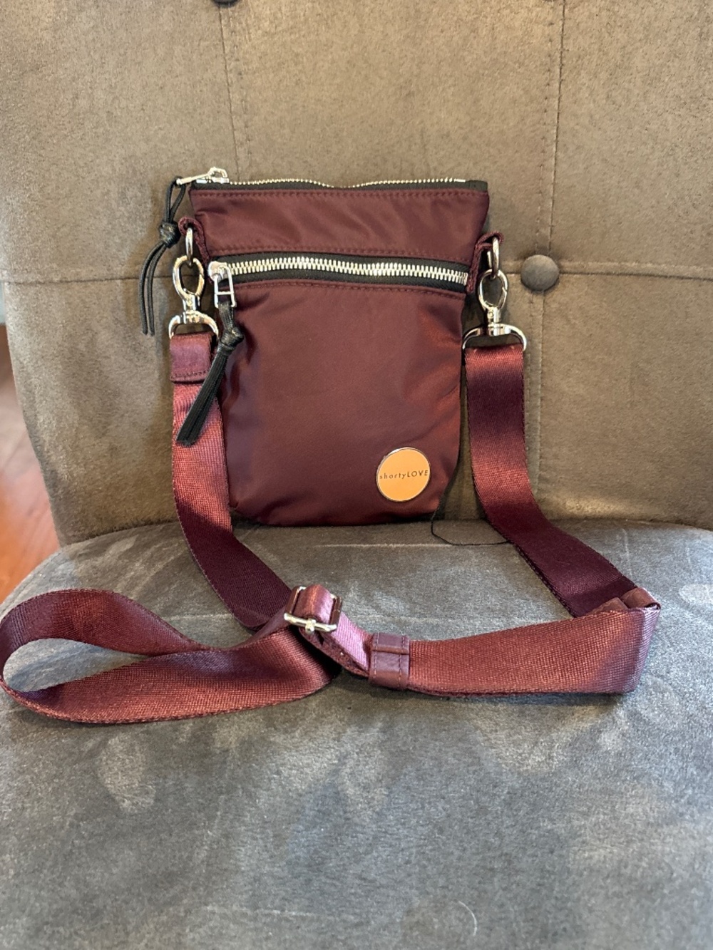 Shorty Love Shorthand Burgundy Crossbody Handbag